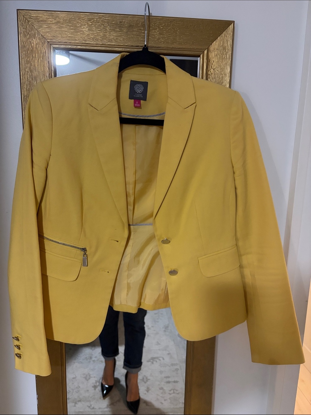 Vince Camuto Bright Yellow Tailored Blazer
